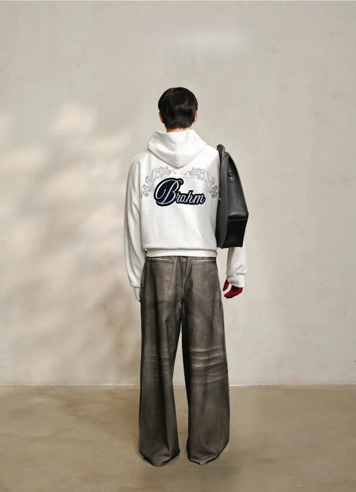 Grey ZIP-UP Dragon Embroidery